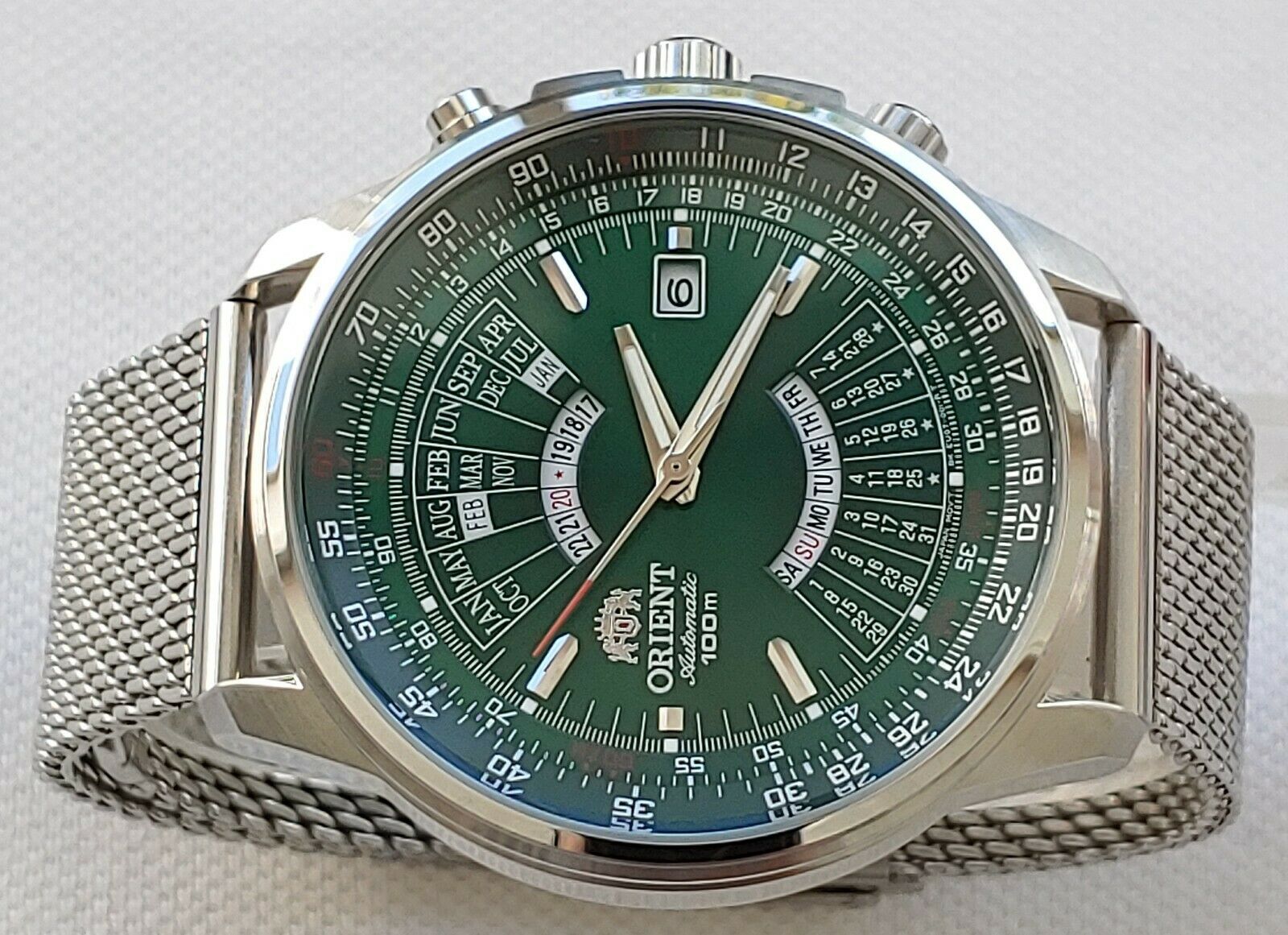Orient EU07-C2-A Sunray Green Dial Perpetual Automatic Men's