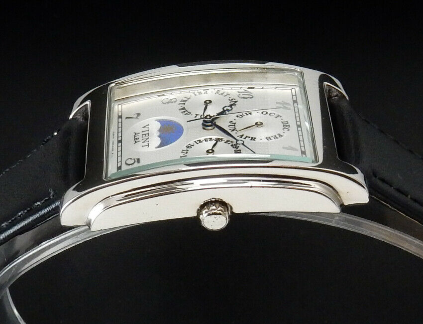 Working Seiko Alba Vient Moon Phase Triple Calendar Blue Hands
