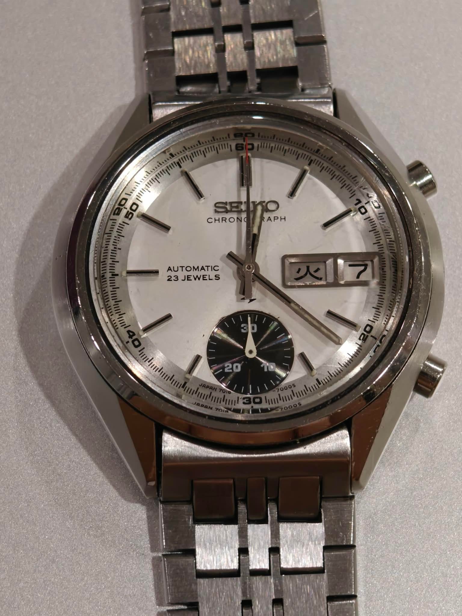 WTS] Seiko 7018-7000 one eyed panda flyback Chronograph, serviced