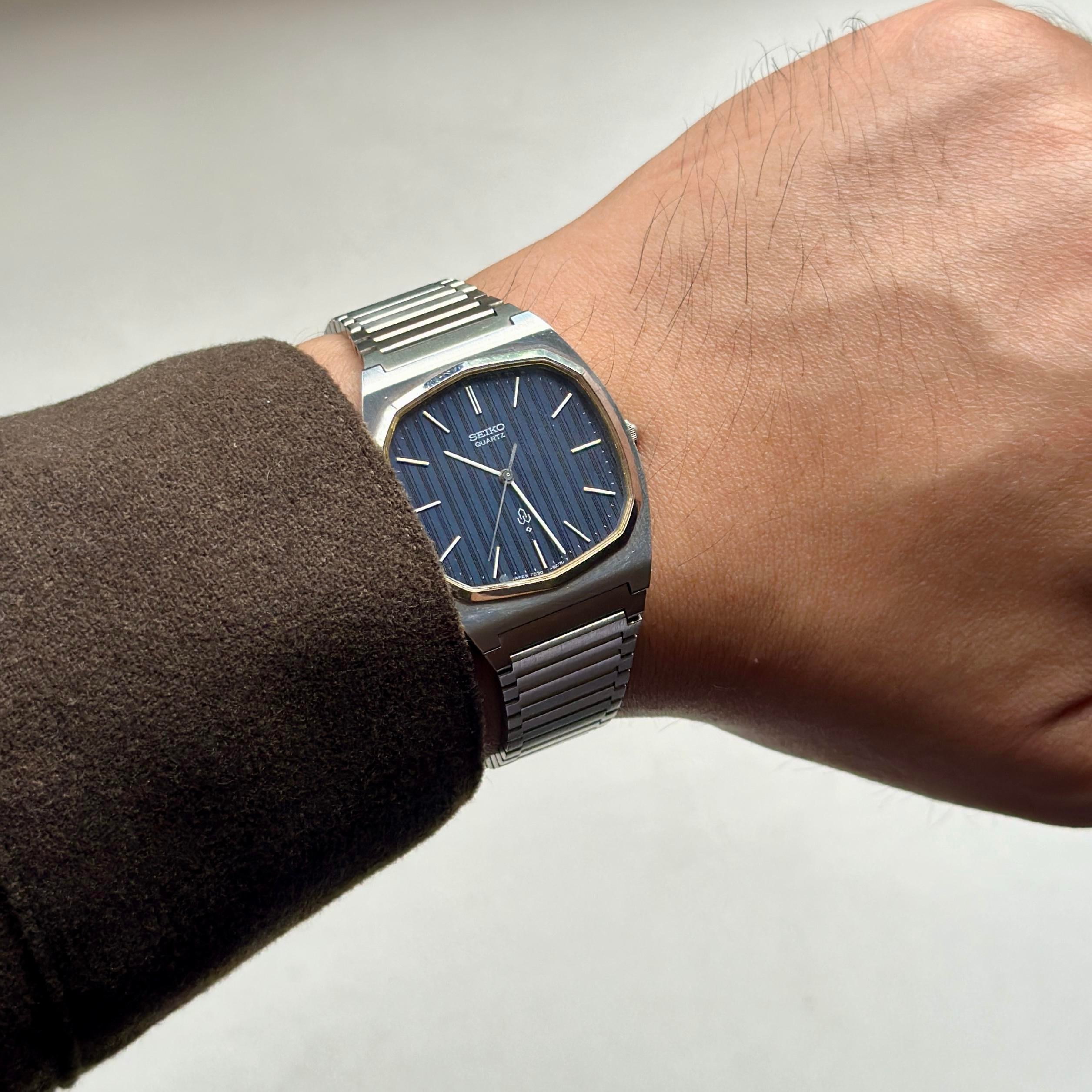 WTS] Rare 1977 Seiko Deep Blue Pinstripe Dial (7830-5060) $360