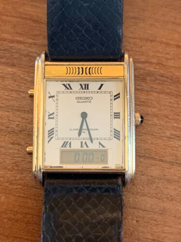 Rare 1980 Seiko Ana Digi H249 5049 Cartier Tank Style Executive