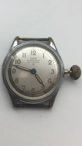 Vintage Oris Waterproof Anti Shock 15 Military Style Swiss Made