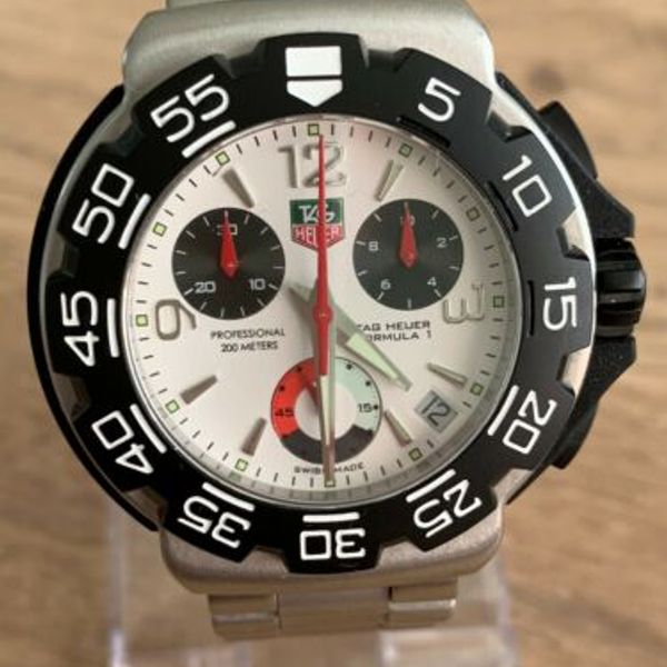 Tag Heuer Formula 1 CAC1110 0 Chronograph white Dial 41mm Full Size Swiss Watch WatchCharts Marketplace