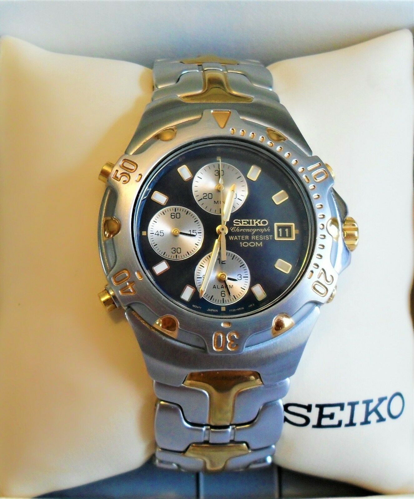2002 Seiko 7T32-6M49 Chronograph/Alarm 100M WR Stainless Watch w/ Box and  Manual | WatchCharts