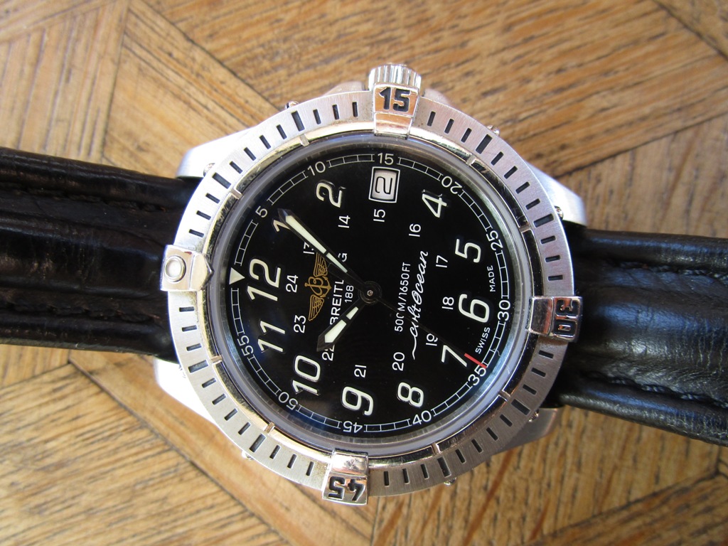 SOLD Breitling Colt Ocean Quartz 36 mm. black dial. A64350. WatchCharts