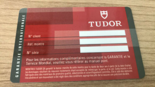 Tudor warranty card blank | WatchCharts