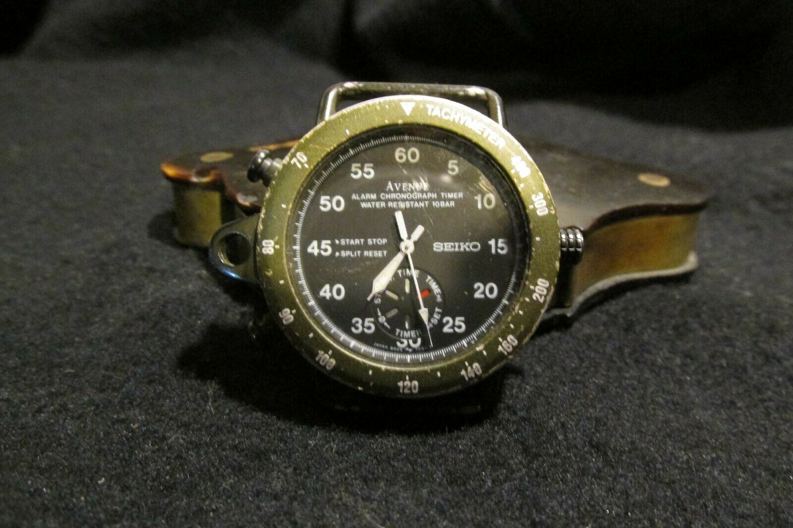 Rare Seiko Avenue 8M26 7030 Chronograph kaki military style