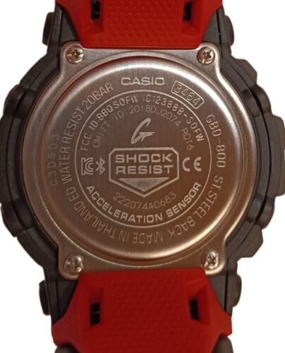 Casio G-SHOCK 3464 Men's BLUETOOTH Metallic Red & Black GBD-800