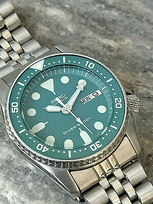 STUNNING GREEN MOD SEIKO DIVER 7S26-0030 SKX013 AUTOMATIC MEN'S