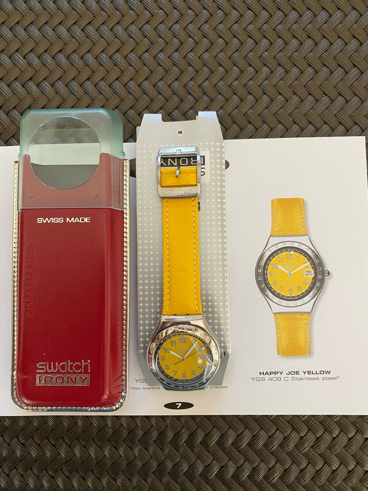 SWATCH IRONY Happy Joe Yellow YGS 409 C in mint/unworn condition