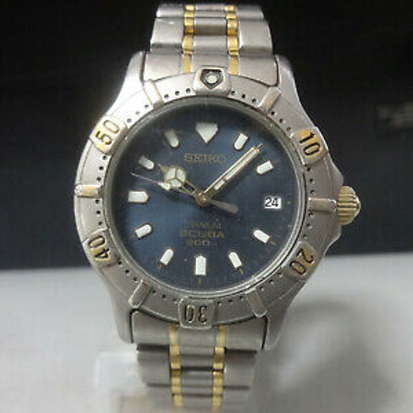 Japan 1995 SEIKO Quartz watch [Titanium SCUBA 200m] 7N35-6100