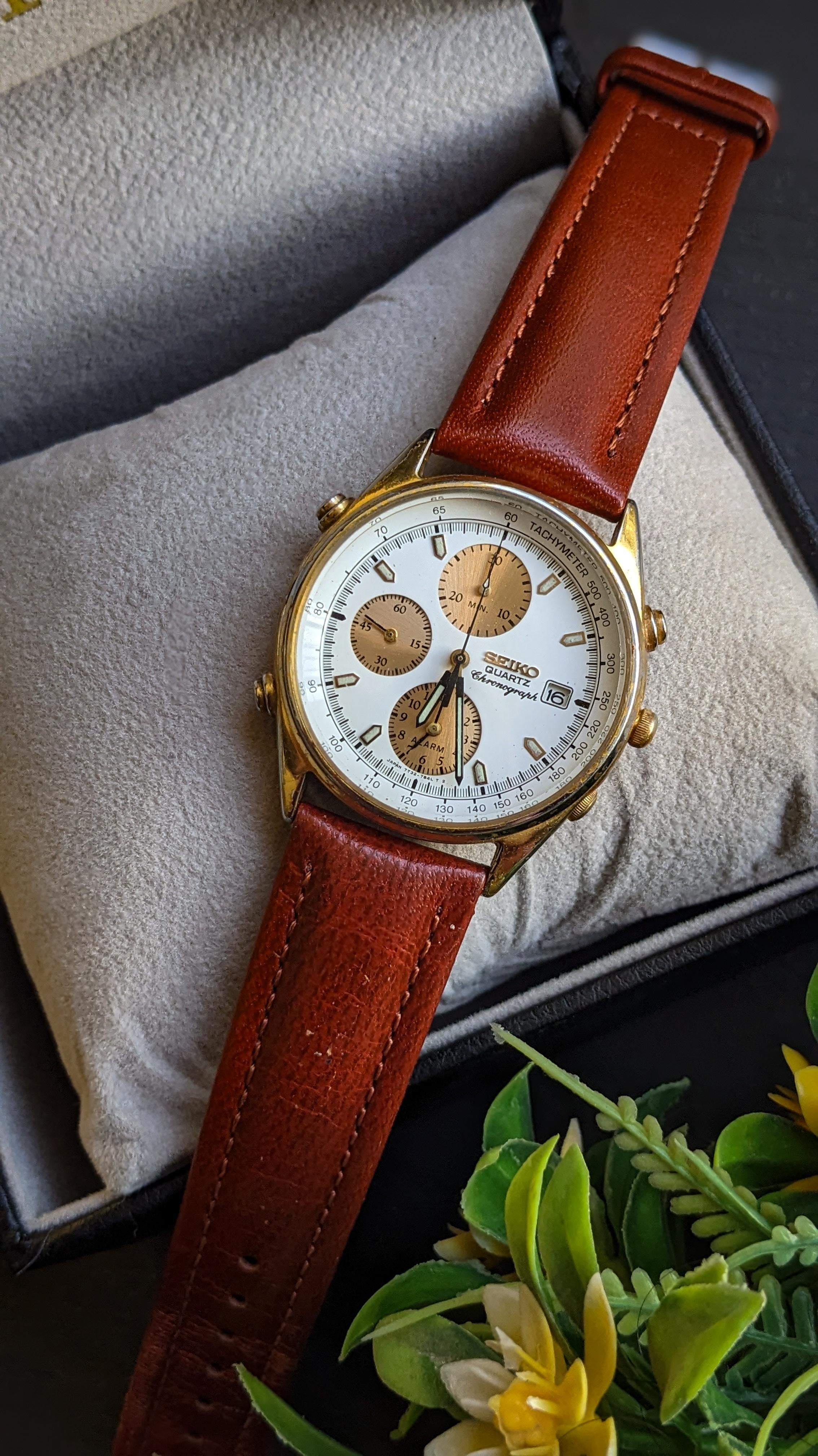 wts] Vintage Seiko Quartz Alarm Chronograph Watch 7T32-7B3A