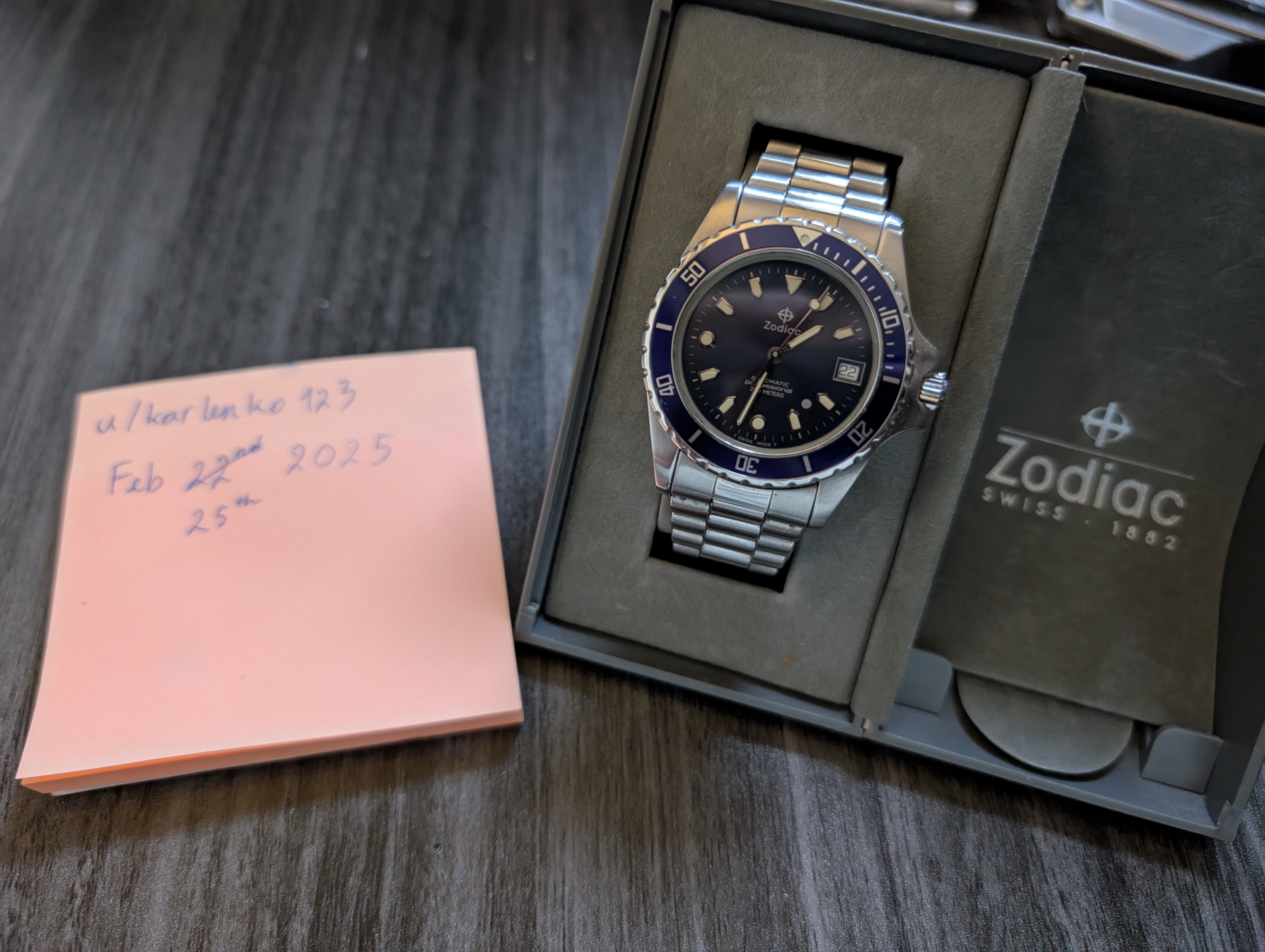 WTS] Zodiac Automatic Diver Blue Dial 206.20.35 | WatchCharts