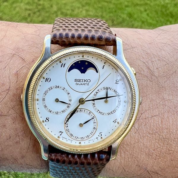 Vintage Seiko Moonphase Quartz Chronograph 7F38-6190 | WatchCharts