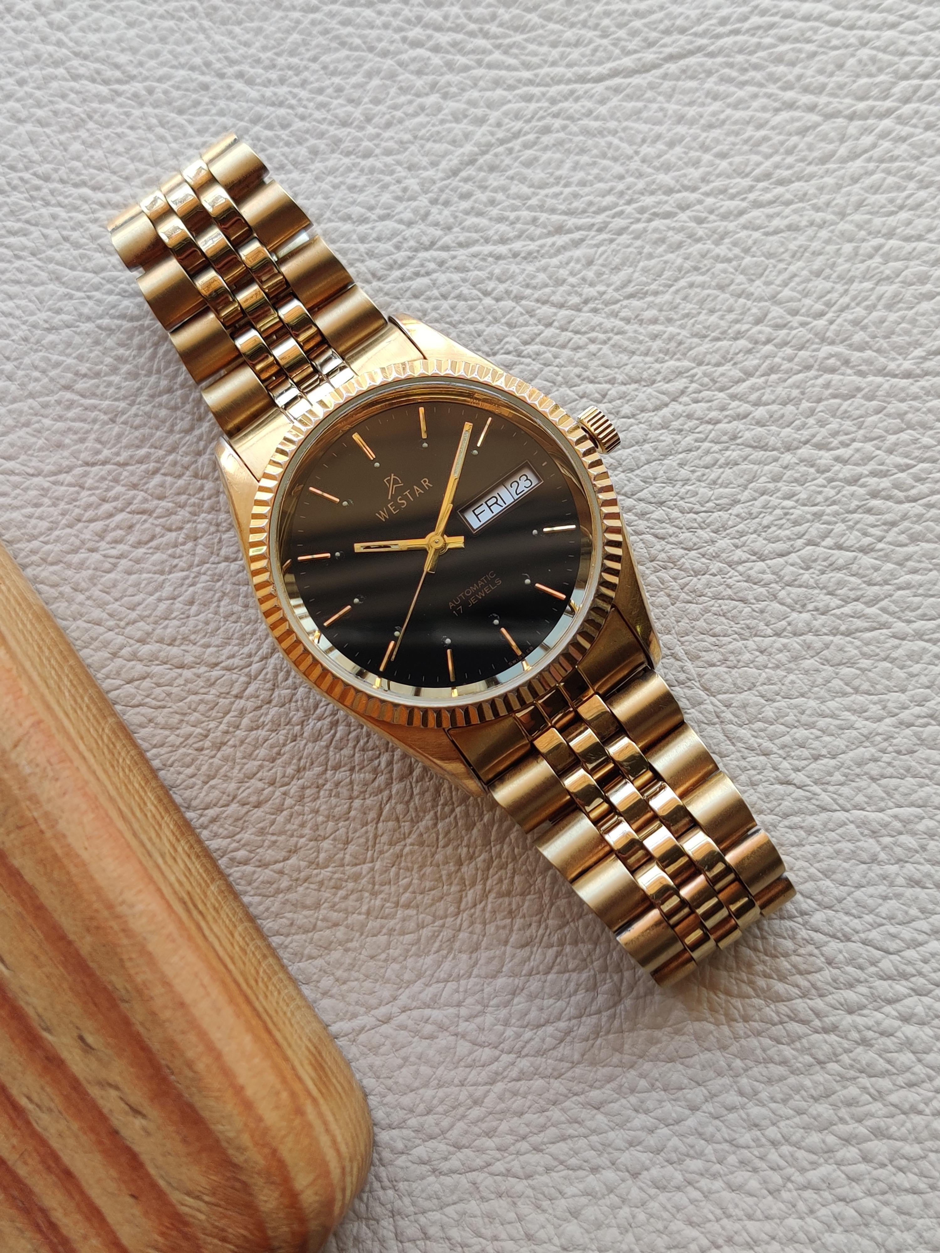 Ever swiss 18k top gold electroplated water resistant