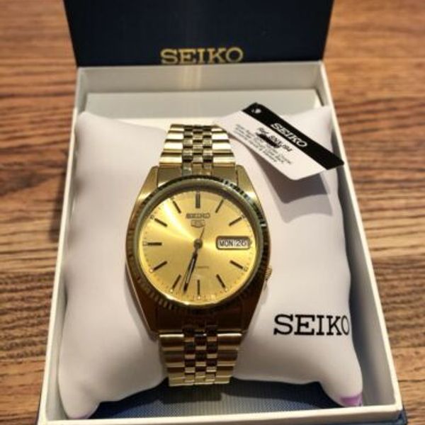 Seiko DateJust SNXJ94 Automatic Gold Fluted Bezel President Day Date Homage  NIB | WatchCharts
