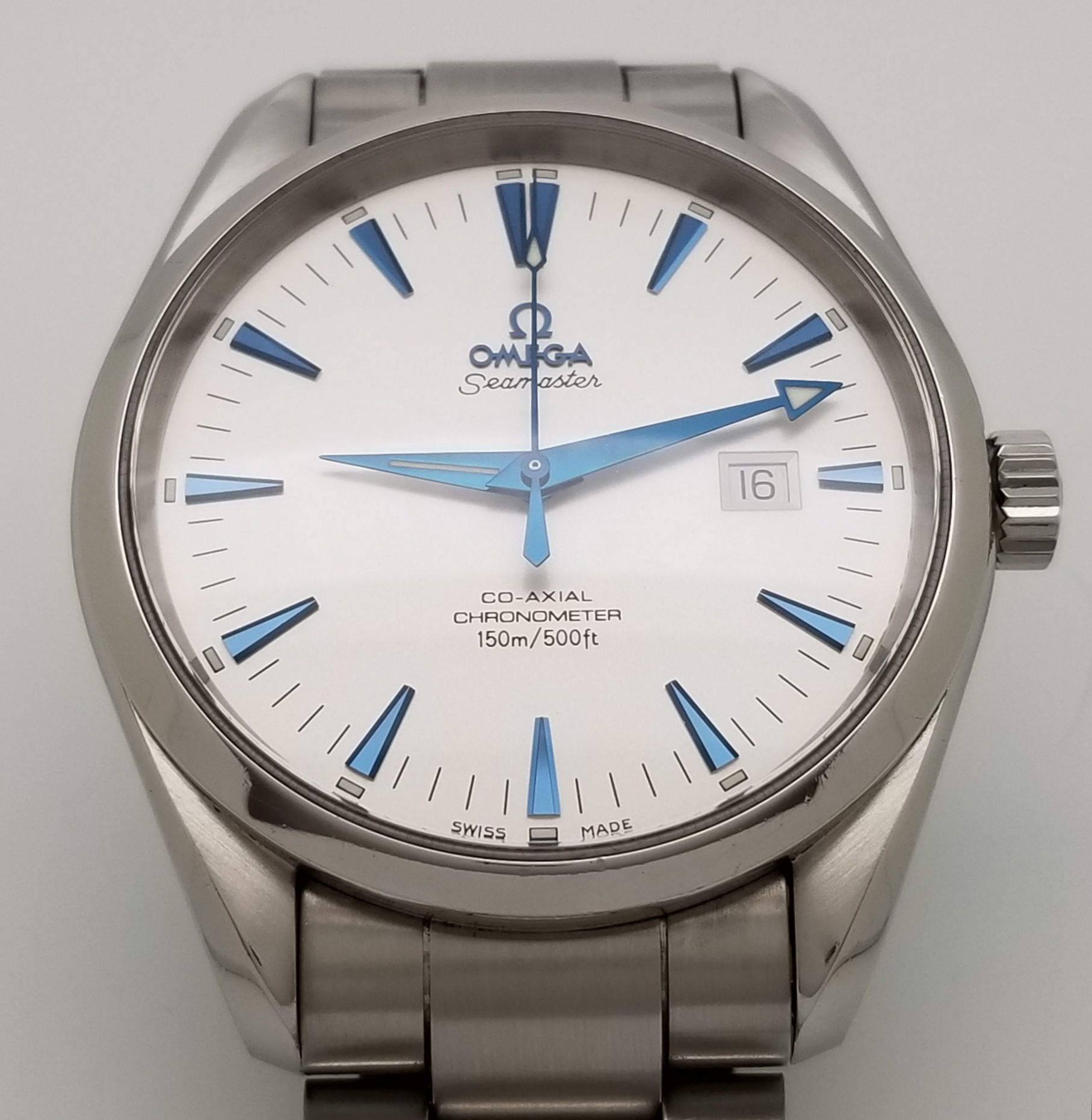 Omega aqua terra blue cheap hands