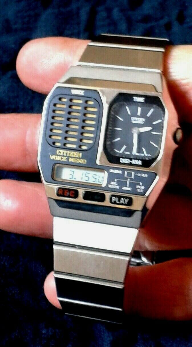 VINTAGE CITIZEN ANA DIGI VOICE MEMO WATCH C010 MADE IN JAPAN
