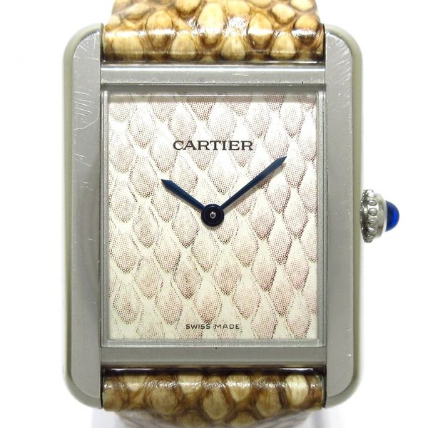 [New] [Used] Cartier Tank Solo SM Watch SS / Python Pattern Dial Beige ...