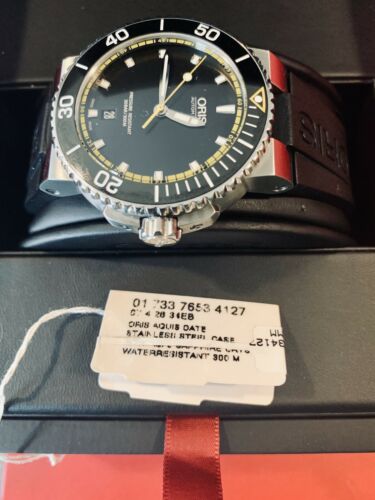 Oris Aquis Date 01 733 7653 4127 07 4 26 34EB Full Box Papers