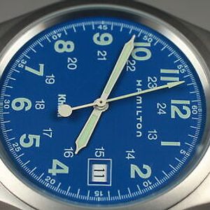 MINT] Hamilton Khaki Field 6361 Blue Dial QZ S.S Band Men's Watch