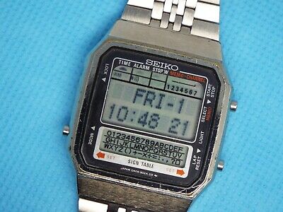 Vintage Seiko Digital Watch 80s SIGN TABLE LCD D409-5020 RETRO OLD