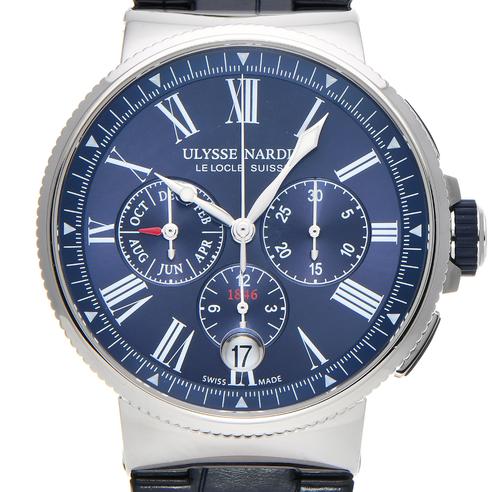 Used Ulysse Nardin Marine Chronograph 1533 150 Blue Men s Watch