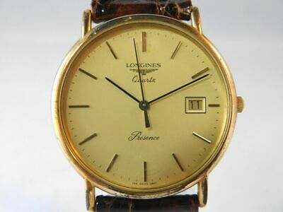 GOOD LONGINES PRESENCE DATE MEN S GOLD VINTAGE WATCH SWISS