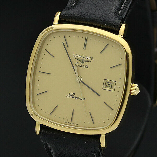 LONGINES Watch Presence 156 7114 Quartz 18K Gold Plated Date T707