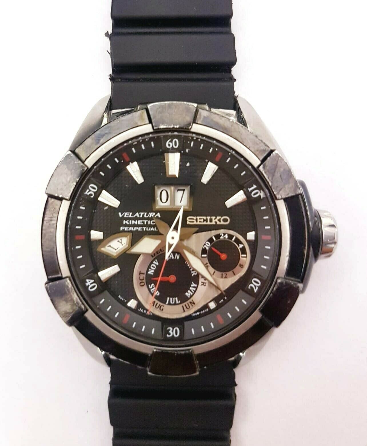 時計 ken SEIKO 7D48-0AN0 Velatura Kinetic Perpetual Calendar Sapphire