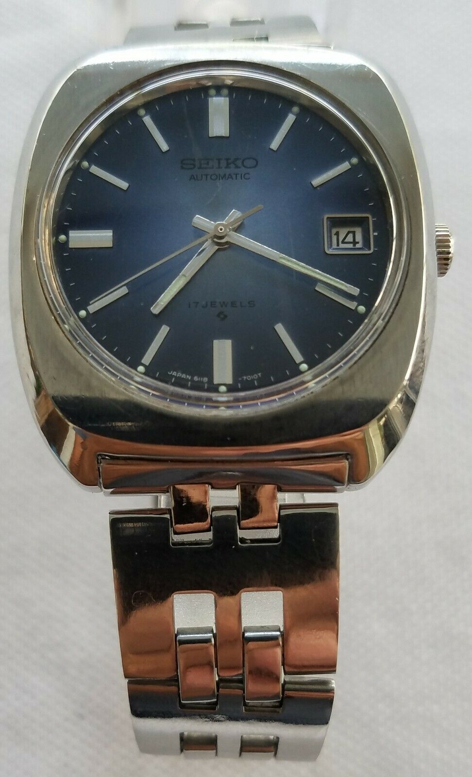 At understrege Dolke Guggenheim Museum Seiko 6118-7010 Automatic Stunning Blue Dial 1975 May | WatchCharts