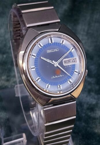 RARE VINTAGE 1970s BLUE/SILVER SEIKO ADVAN 7019 - 7150 STEEL