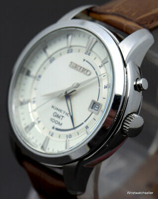 Seiko Kinetic GMT 100M 5M85-0AC0 A4 43MM Original L07HH20 Leather Band &  Buckle | WatchCharts
