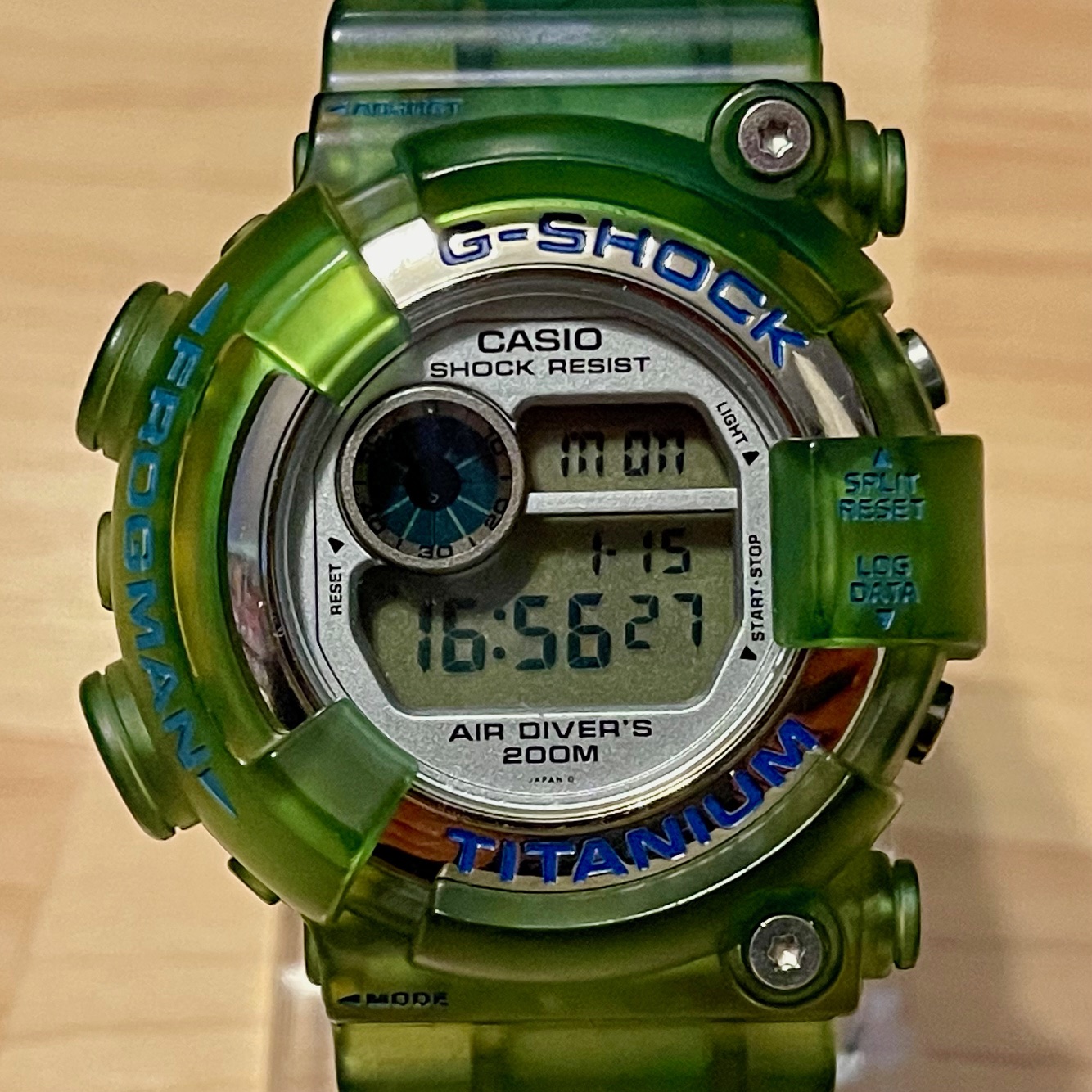 WTS Casio G Shock DW 8201WC 2T WCCS Frogman Green Apple Jelly Skeleton Custom Digital Diving Watch 8200 Series WatchCharts Marketplace