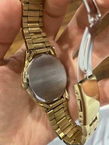 Seiko Gold 100M Date Watch 7N42 0EX0 Men s Made To Fit Woman s