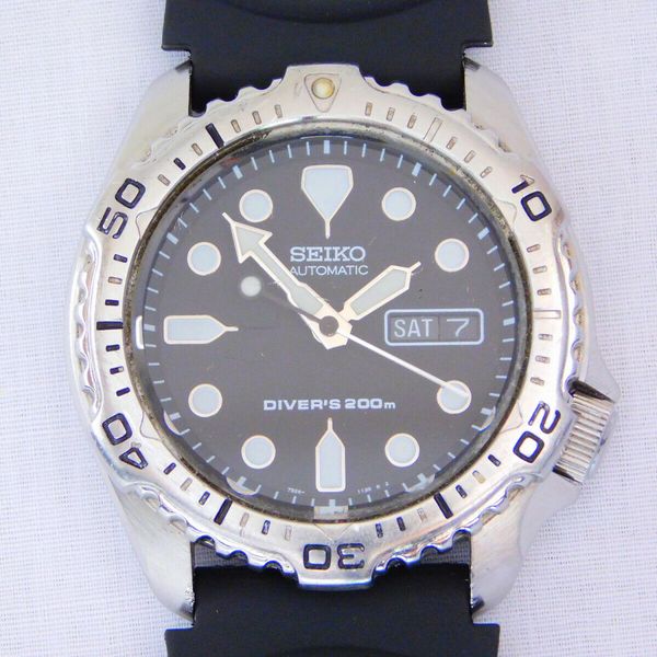 Vintage Seiko Automatic 200M SKX171 7S26-7020 Day Date Diver Stainless ...