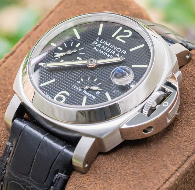 FS Panerai 241 Luminor Power Reserve Black Dial Black Alligator