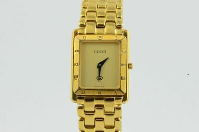 Gucci Quartz Womens Watch 4200M Steel Gold Plated Beautiful
