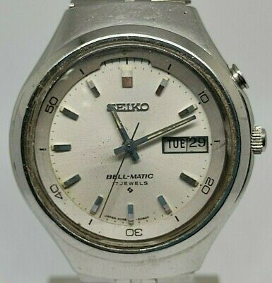 Seiko Bell-Matic Alarm  6080 Automatic Watch Vintage dial silver  rare | WatchCharts