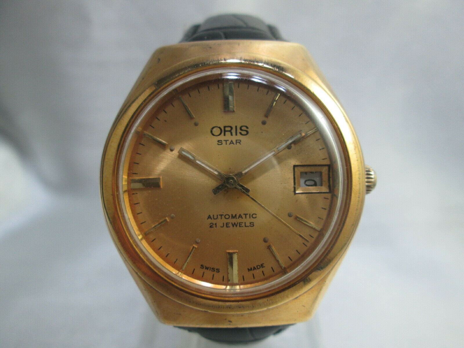 VINTAGE ORIS STAR DATE GOLDPLATED AUTOMATIC MENS WATCH