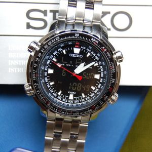 FS: SEIKO ANA-DIGITAL WORLD TIME FLIGHTMASTER WATCH SNJ017 $160