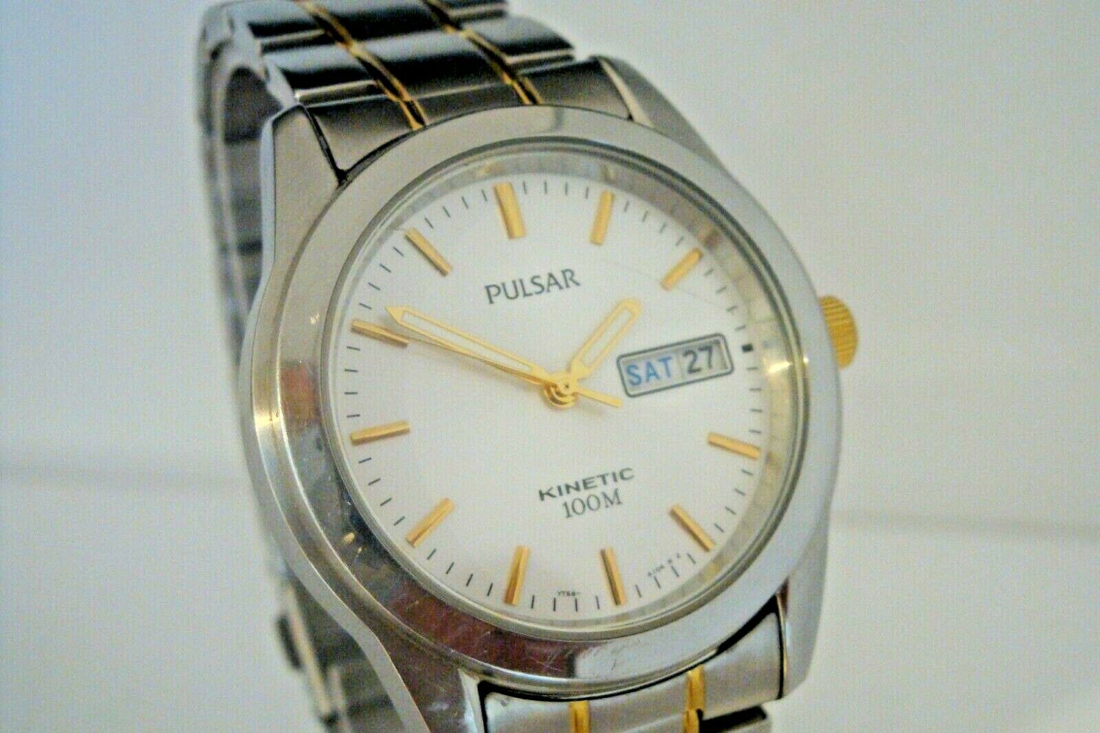 Pulsar Kinetic Gents Watch. YT58-X008. Steel & Gold