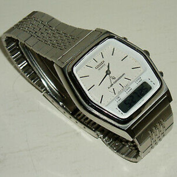 Vintage Citizen Quartz Alarm Chronograph Digital Mens Watch Wristwatch GN4WU WatchCharts