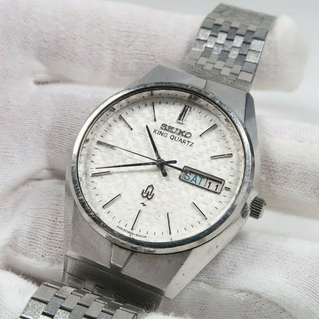 Vintage SEIKO KING QUARTZ 0853-8030 Tatami Dial Mens Watch JAPAN