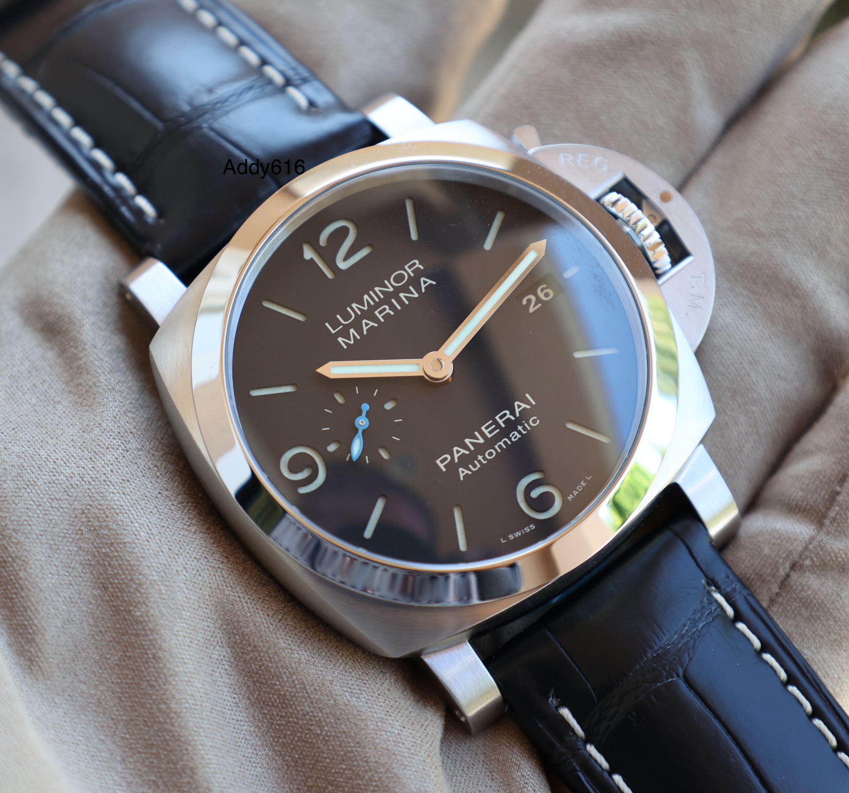 FSOT BNIB Panerai PAM 1312 Luminor Marina BLACK DIAL 44MM