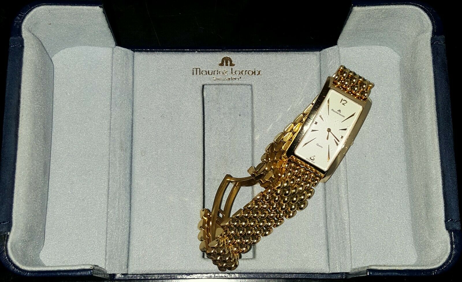 Maurice Lacroix Unisex Uhr Quarz Goldplated G10 Gold Electroplated