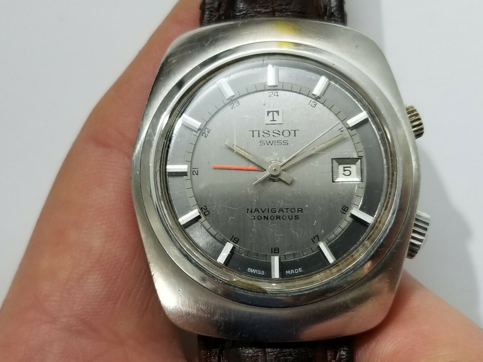 TISSOT NAVIGATOR SONOROUS ALARM MEN S VINTAGE SWISS WATCH RARE