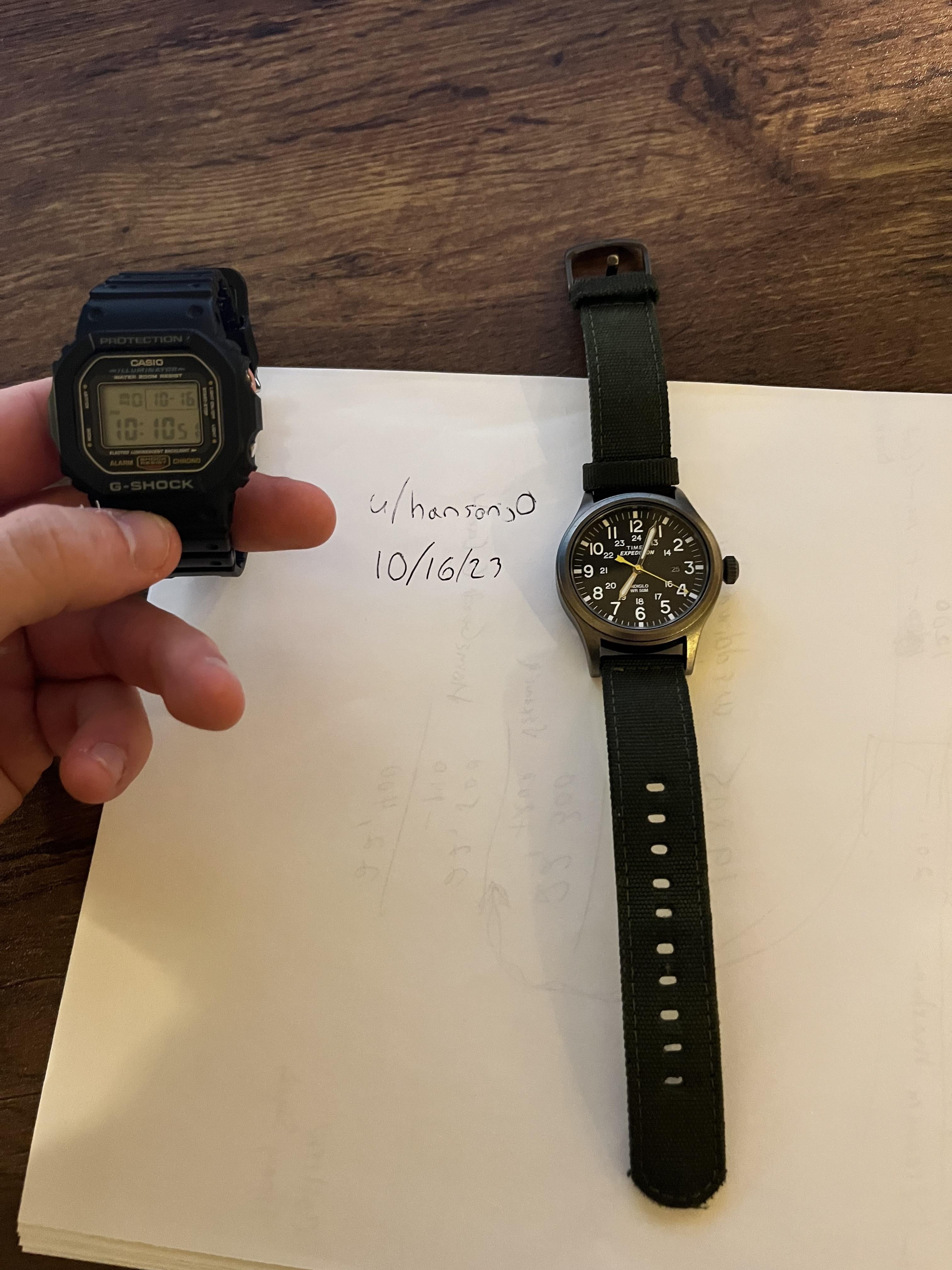 G shock cheap timex expedition