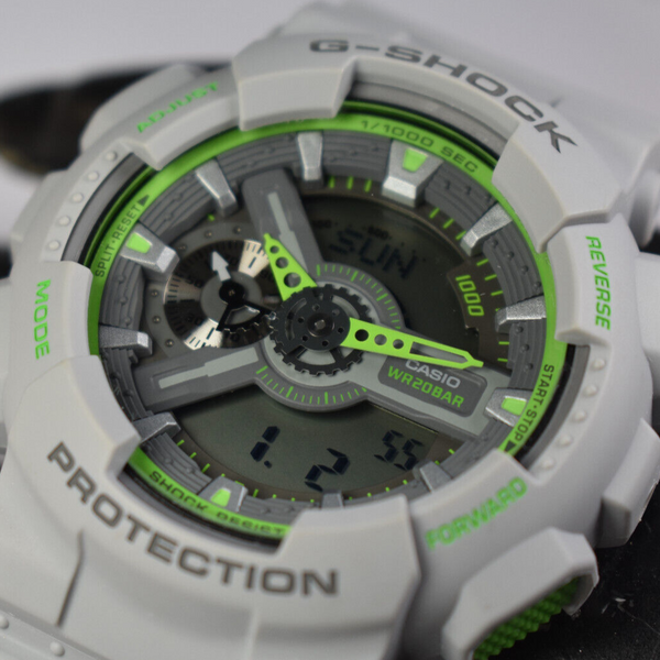 Casio G-SHOCK Men's Gray/Green Analog/Digital Watch GA-110TS-8A3