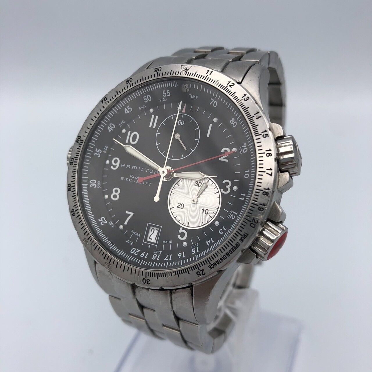 HAMILTON Khaki ETO H776120 Chronograph Quartz Men's Black Silver